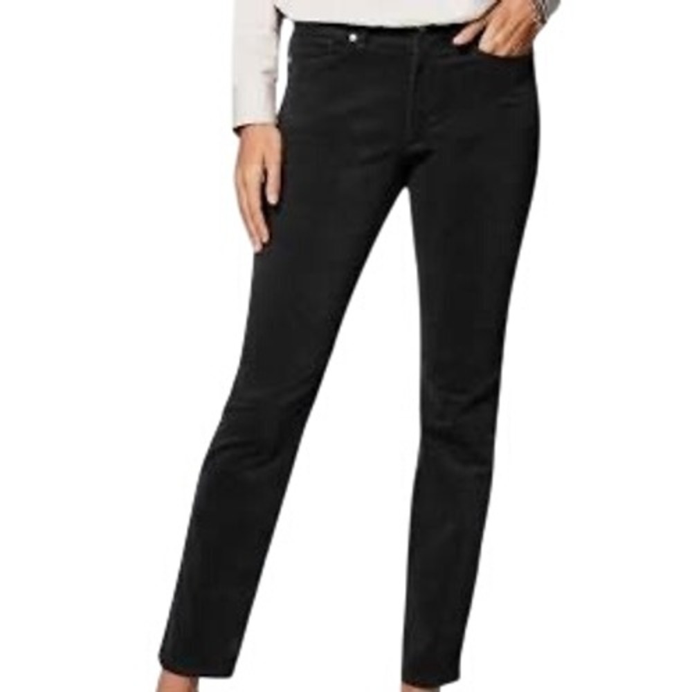 J. Jill Authentic Fit Slim Leg Corduroy‎ Pant Black Womens Size 6 Casual Preppy